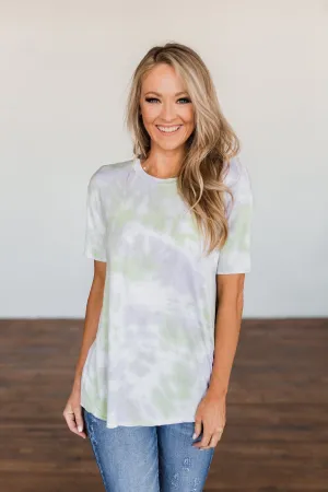 You Are My Only Tie Dye Top- Lavender, Green, & Ivory