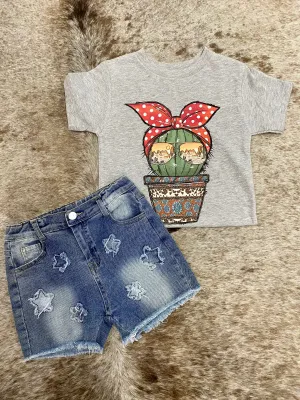 Youth Distressed Star Denim Shorts