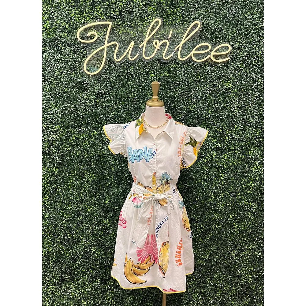 Zahra Island Maia Ruffle Collared Mini Dress